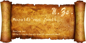 Mozolányi Zsolt névjegykártya